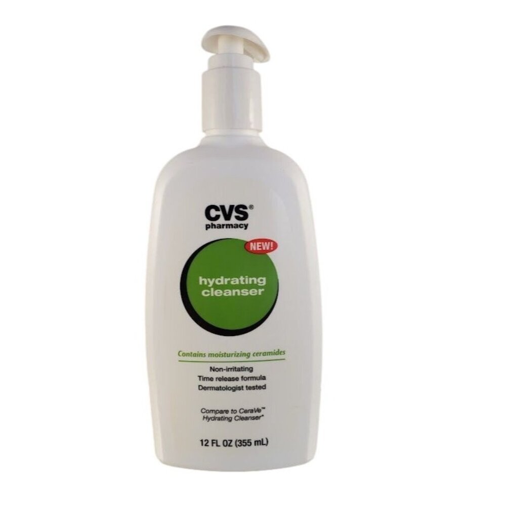 CVS Pharm Hydrating Cleanser 12 Oz With Ceramides Non-Irritating Dermatologist